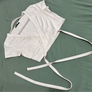 White Wrap Crop Top